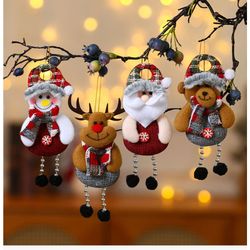 deer christmas tree decorations, snowman, santa claus gifts, xmas ornaments, cute christmas decor for new year party