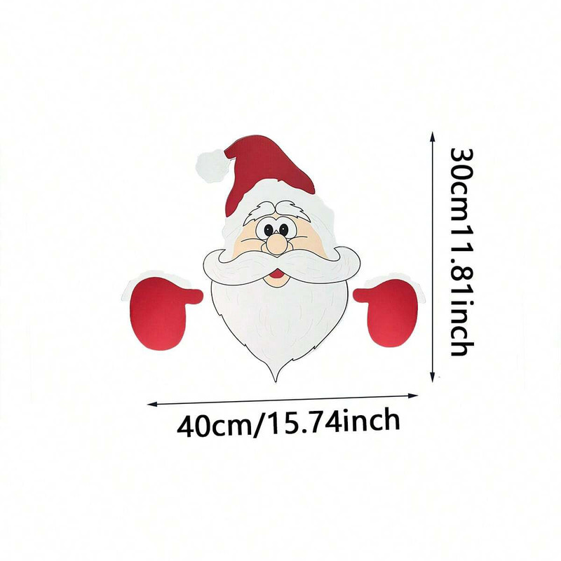 Santa Clause Peeker Yard Ornament Christmas Fence Decoration Indoor Outdoor Holiday Placard DIY Fes 3
