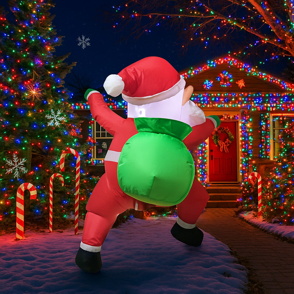 Inflatable Dabbing Santa Claus Christmas Yard Decoration LED Lighted Inflatable Toy Ornament For Ho 1