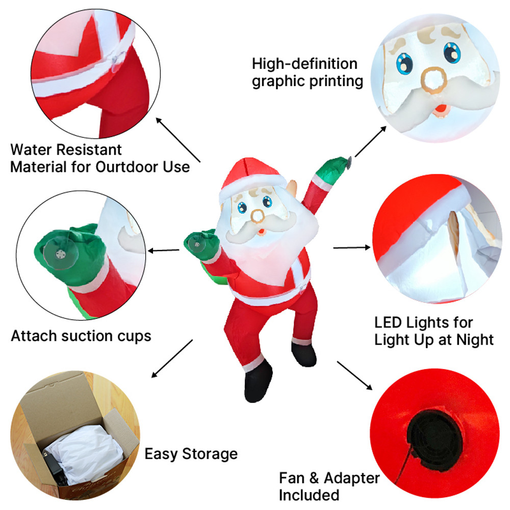 Inflatable Dabbing Santa Claus Christmas Yard Decoration LED Lighted Inflatable Toy Ornament For Ho 3