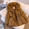 Women Winter Fashion Coats, Hooded Drawstring Jacket, Solid Padded Zip Up Parka, Casual Autumn Street wear Outfit