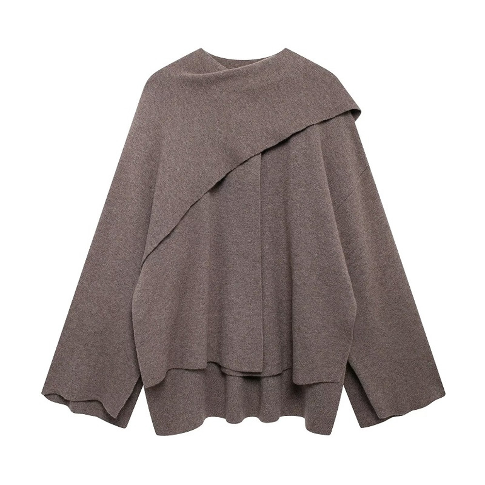 Cape Coat Women Scarf Collar Ponchos Women Shawl Long Sleeve Winter Woman Knitted For Women 7