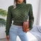 Autumn Winter Women Casual Hollow Out Long Sleeve Knitted Sweater, Crop Top Pullover, Cosy Knitwear for Fall Outfits