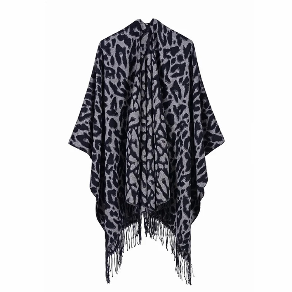 Winter Fashion Poncho Women, Imitation Cashmere Capes, Warm Shawls Wraps