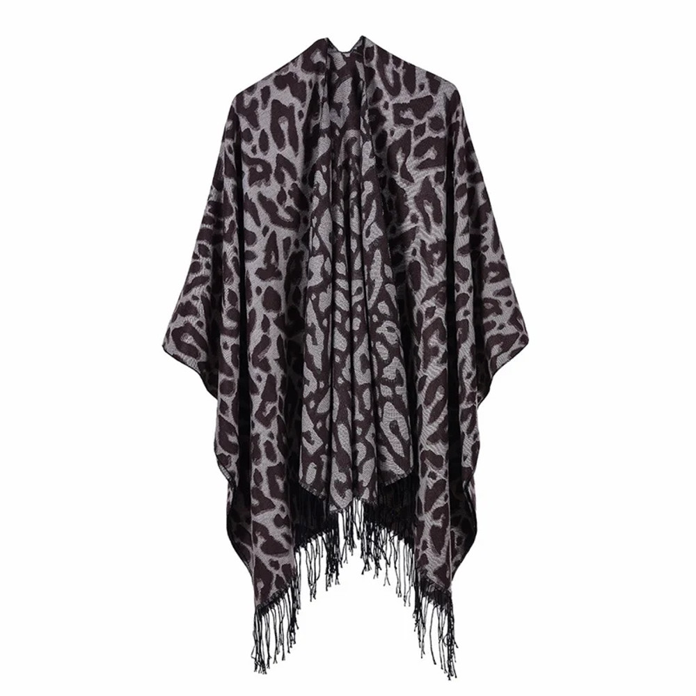 Winter Fashion Poncho Women, Imitation Cashmere Capes, Warm Shawls Wraps