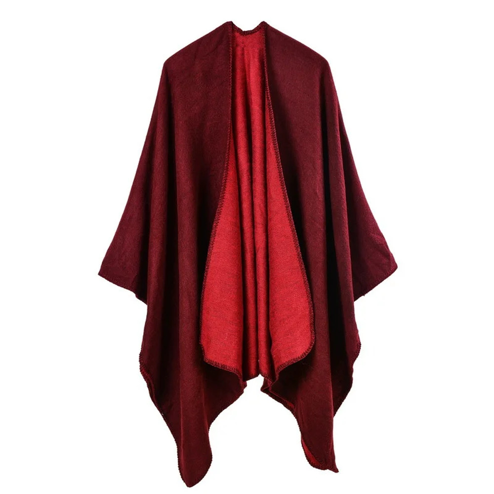 Winter Fashion Poncho Women, Imitation Cashmere Capes, Warm Shawls Wraps