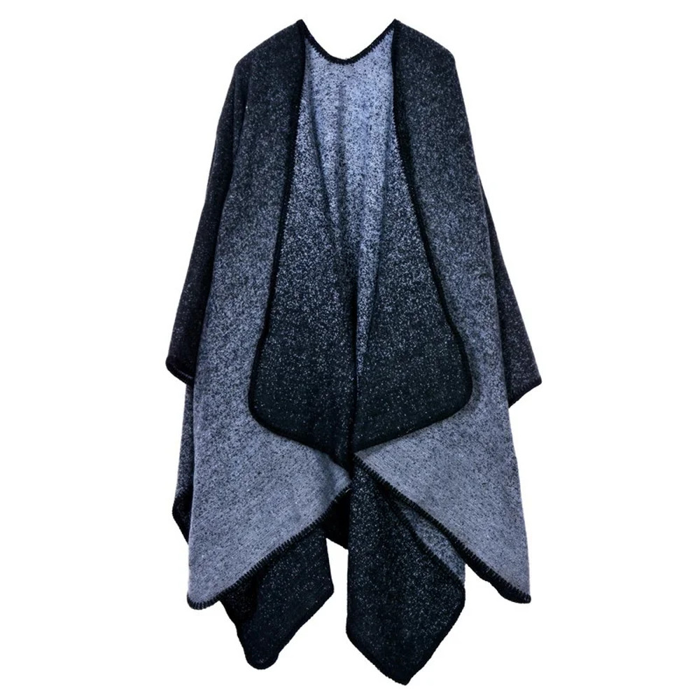 Winter Fashion Poncho Women, Imitation Cashmere Capes, Warm Shawls Wraps