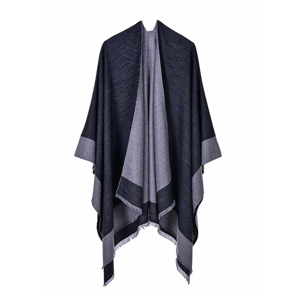 Winter Fashion Poncho Women, Imitation Cashmere Capes, Warm Shawls Wraps