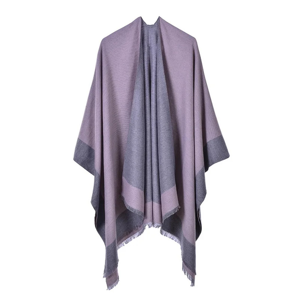 Winter Fashion Poncho Women, Imitation Cashmere Capes, Warm Shawls Wraps