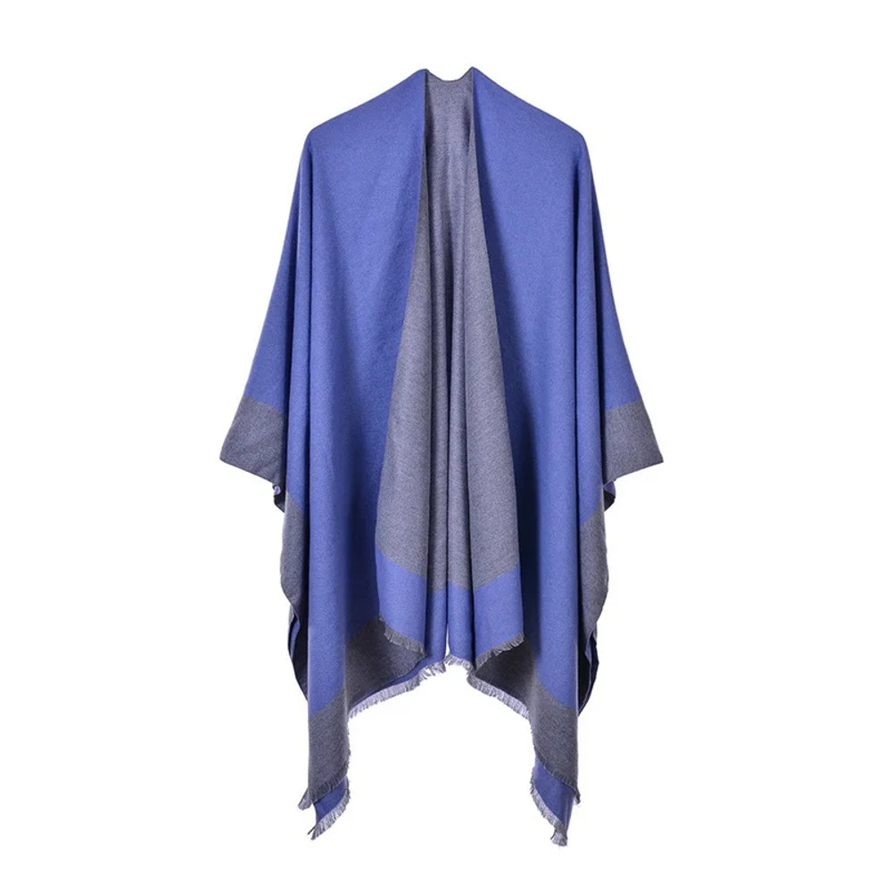 Winter Fashion Poncho Women, Imitation Cashmere Capes, Warm Shawls Wraps