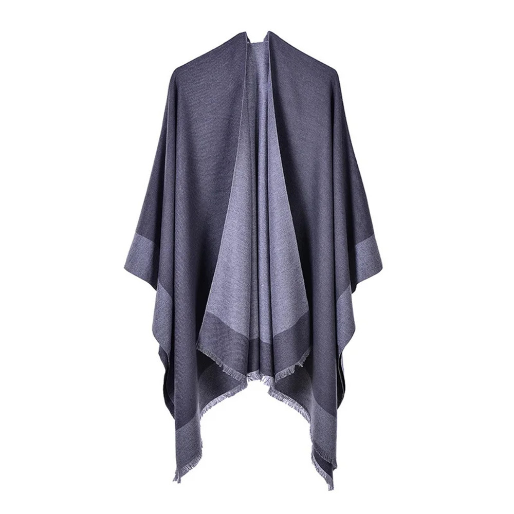 Winter Fashion Poncho Women, Imitation Cashmere Capes, Warm Shawls Wraps
