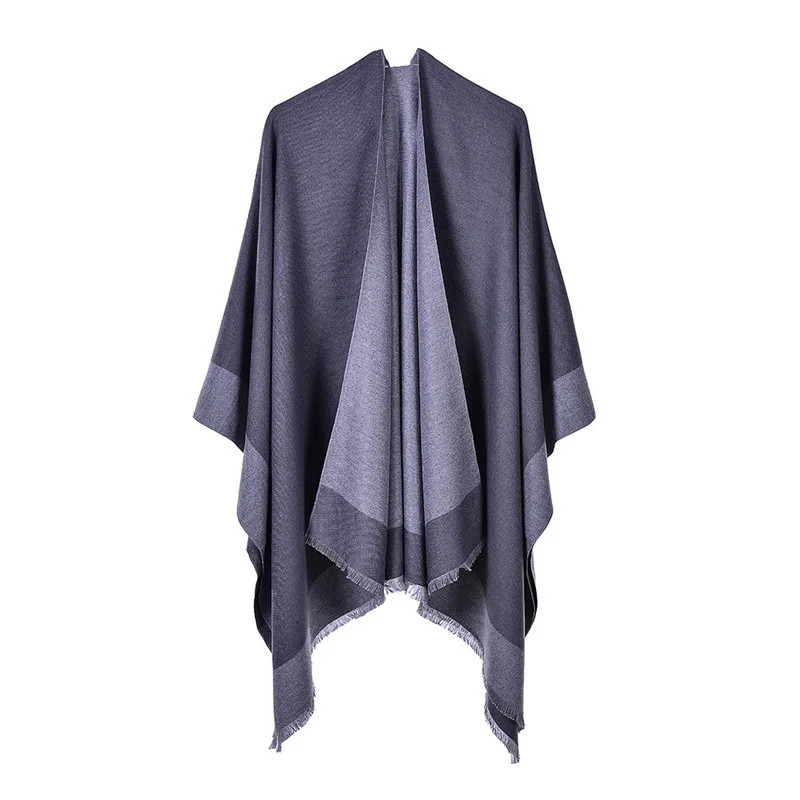 Winter Fashion Poncho Women, Imitation Cashmere Capes, Warm Shawls Wraps