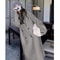 Autumn Winter Women Woolen Coat Elegant Purple Apricot MidLong Jacket Sweet Lady Chic Style Thermal 0