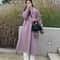 Autumn Winter Women Woolen Coat Elegant Purple Apricot MidLong Jacket Sweet Lady Chic Style Thermal 9