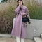 Autumn Winter Women Woolen Coat Elegant Purple Apricot MidLong Jacket Sweet Lady Chic Style Thermal 9