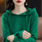 Cashmere Hooded Sweater Women, Autumn Winter Long Sleeve Solid Color Knitted Hoodies