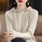 Cashmere Hooded Sweater Women, Autumn Winter Long Sleeve Solid Color Knitted Hoodies