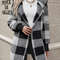 Winter Thick Color-blocked Womens Cardigan, Loose Ribbed Plaid Sweater, Warm Plush Cold-Resistance New Cozy Clothes