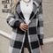 Winter Thick Color-blocked Womens Cardigan, Loose Ribbed Plaid Sweater, Warm Plush Cold-Resistance New Cozy Clothes