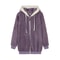 New Style Loose Plush Autumn Winter Zipper Hooded Jacket Woman