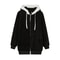 New Style Loose Plush Autumn Winter Zipper Hooded Jacket Woman