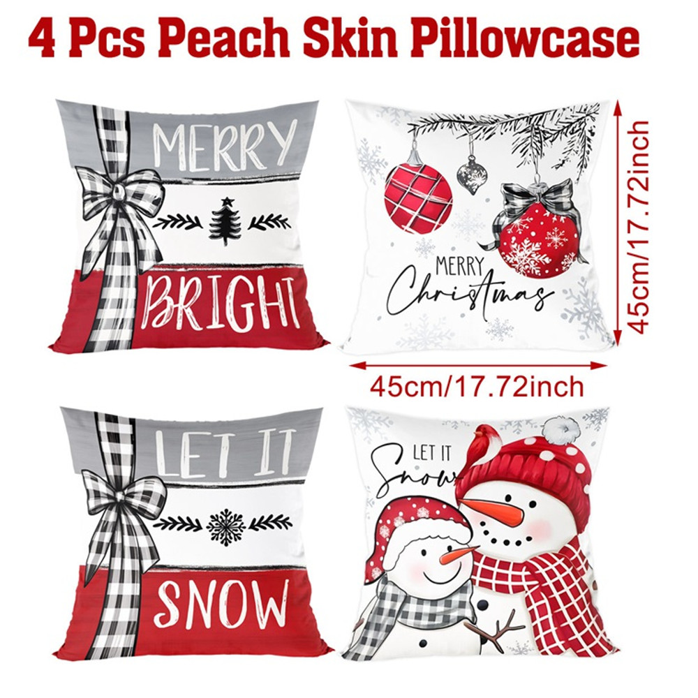 Home Decorations Christmas Ornament Pillow Case, Merry Christmas Cushion Cover, New Year Gifts, Navidad Gifts