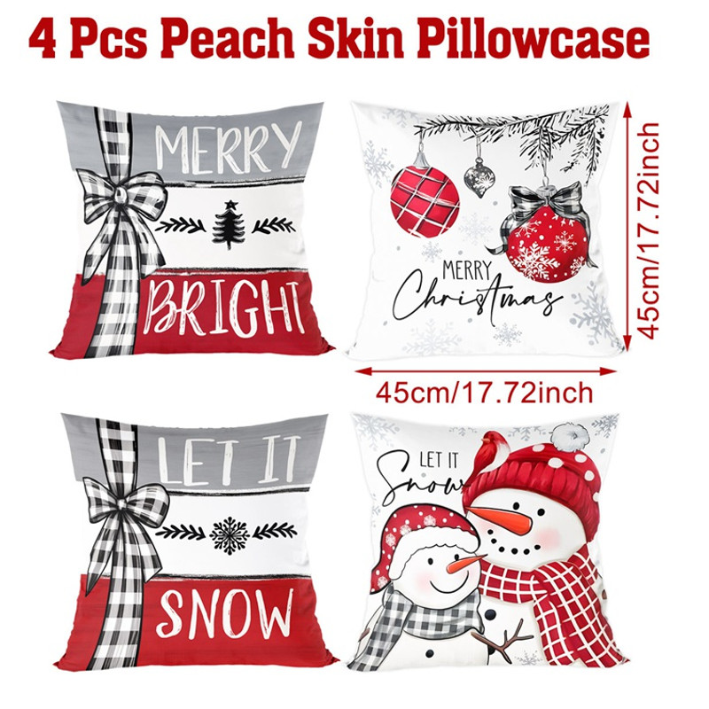 Home Decorations Christmas Ornament Pillow Case, Merry Christmas Cushion Cover, New Year Gifts, Navidad Gifts