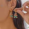 New Trendy Exquisite Christmas Light Bulb Drop Earrings For Women Simple Rhinestone Bowknot Earring 6