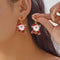 New Trendy Exquisite Christmas Light Bulb Drop Earrings For Women Simple Rhinestone Bowknot Earring 7