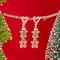 New Trendy Exquisite Christmas Light Bulb Drop Earrings For Women Simple Rhinestone Bowknot Earring 11