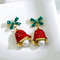 New Trendy Exquisite Christmas Light Bulb Drop Earrings For Women Simple Rhinestone Bowknot Earring 12