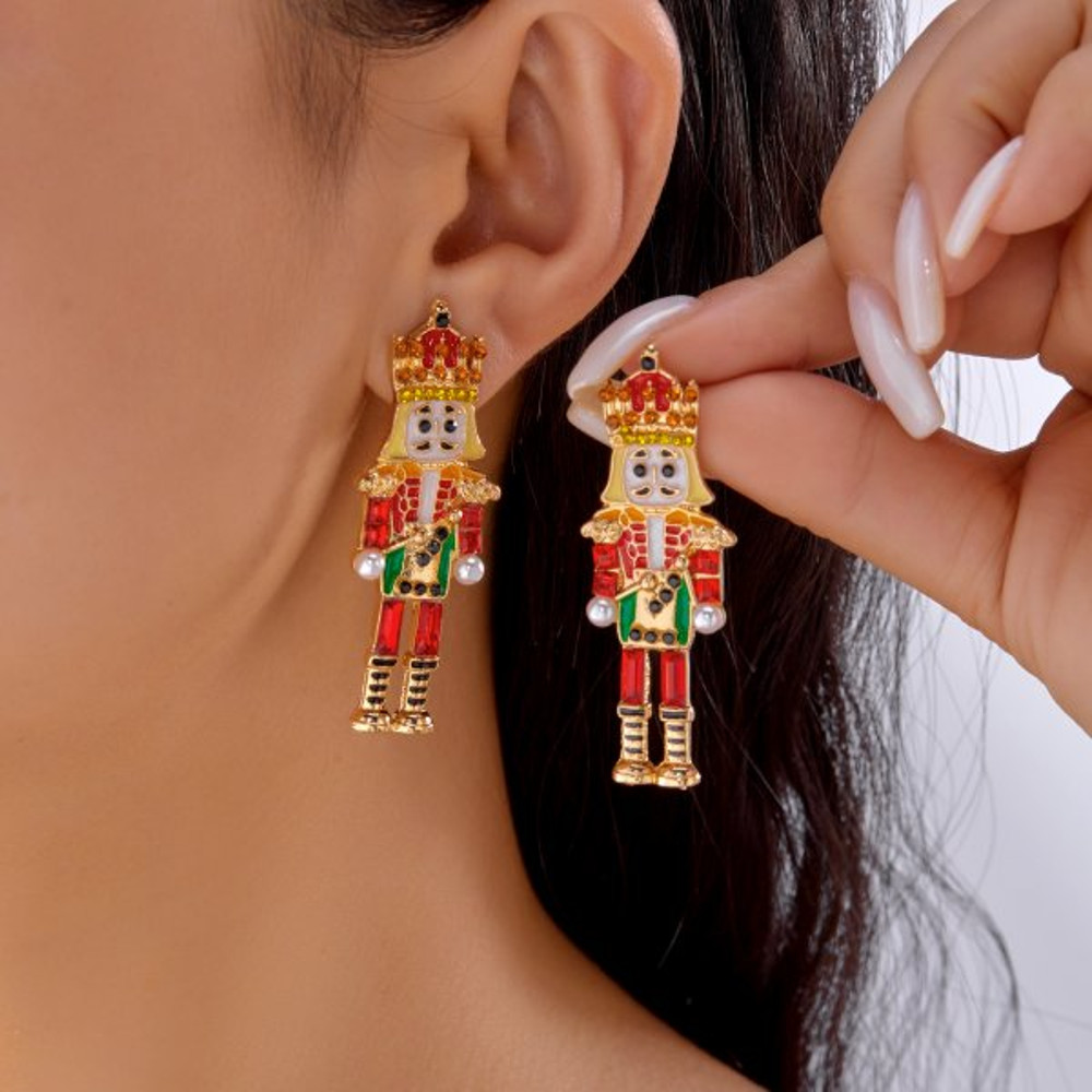 New Trendy Exquisite Christmas Light Bulb Drop Earrings For Women Simple Rhinestone Bowknot Earring 15