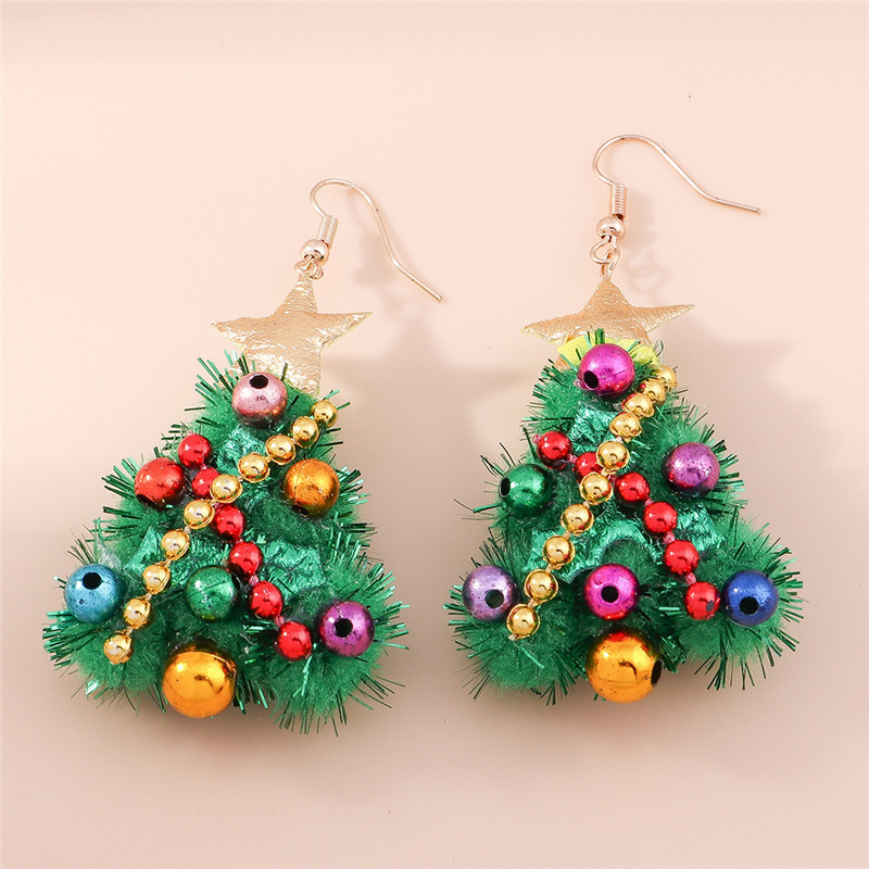 Newest Jewelry Accessories, Lucky Star Pine Tree Earrings, Fashion Christmas Tree Earrings, For Women and Girls
