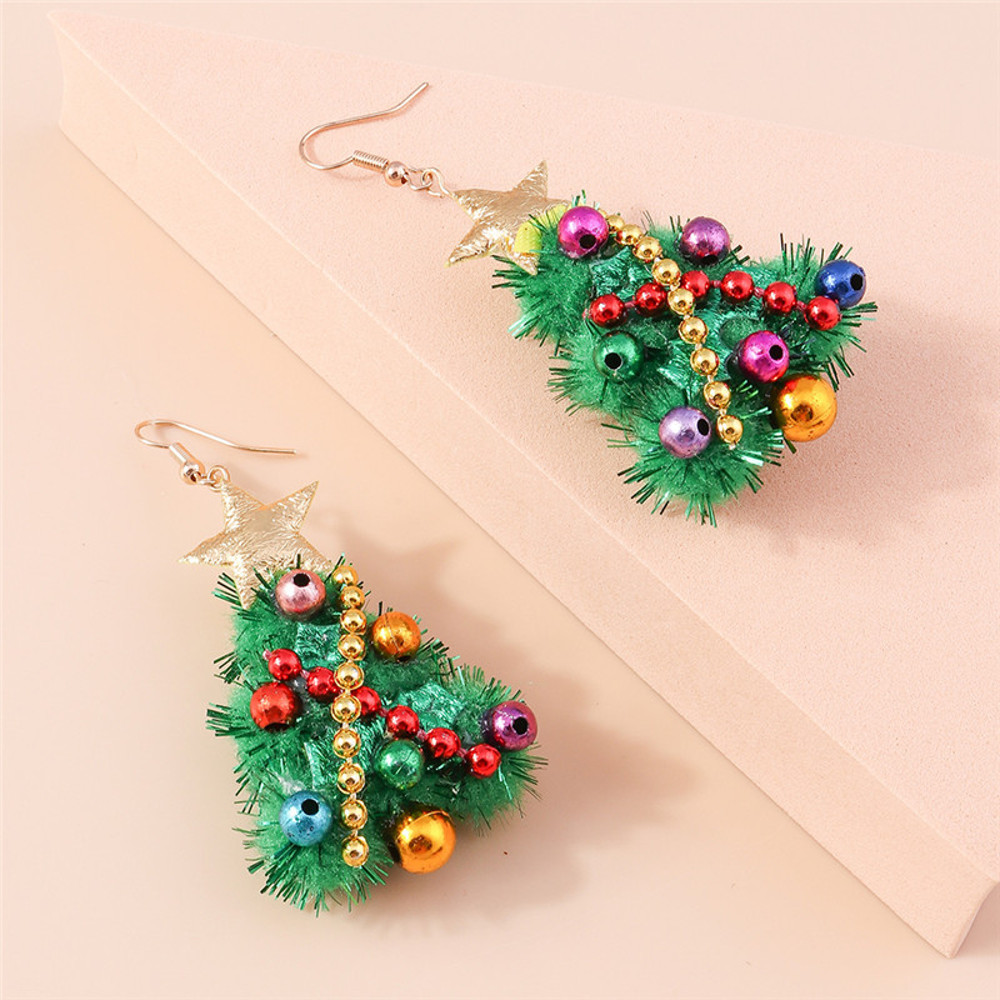 Newest Jewelry Accessories, Lucky Star Pine Tree Earrings, Fashion Christmas Tree Earrings, For Women and Girls