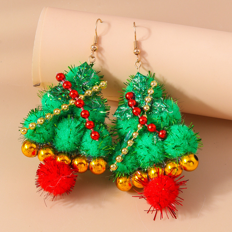 Newest Jewelry Accessories, Lucky Star Pine Tree Earrings, Fashion Christmas Tree Earrings, For Women and Girls