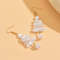 Baroque Irregular Imitation Pearl, Holiday Xmas Tree Drop Earrings, Stacked Star Tree Earring Christmas Jewelry Gift