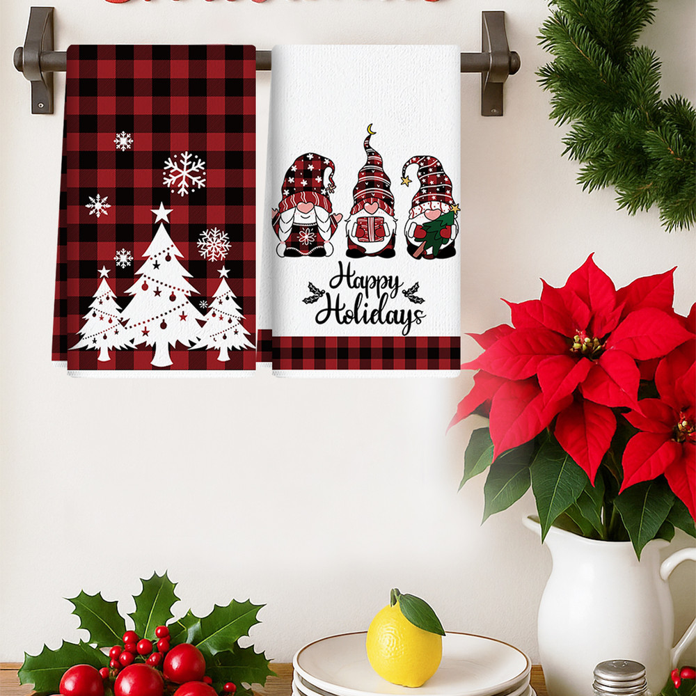 Merry Christmas Party Decoration Towels, Navidad Natal New Year Gift, Christmas Kitchen Towels Santa Claus Dish Towel