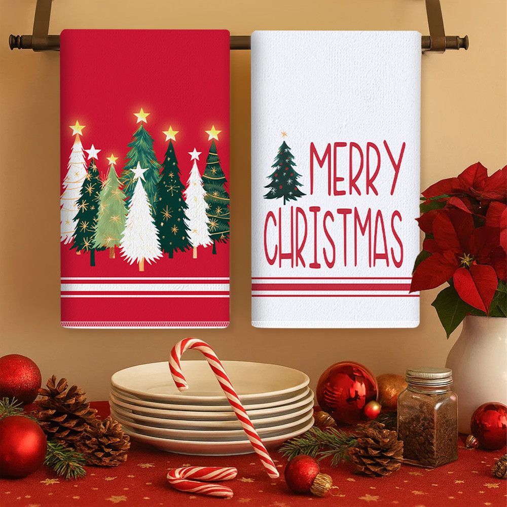 Merry Christmas Party Decoration Towels, Navidad Natal New Year Gift, Christmas Kitchen Towels Santa Claus Dish Towel