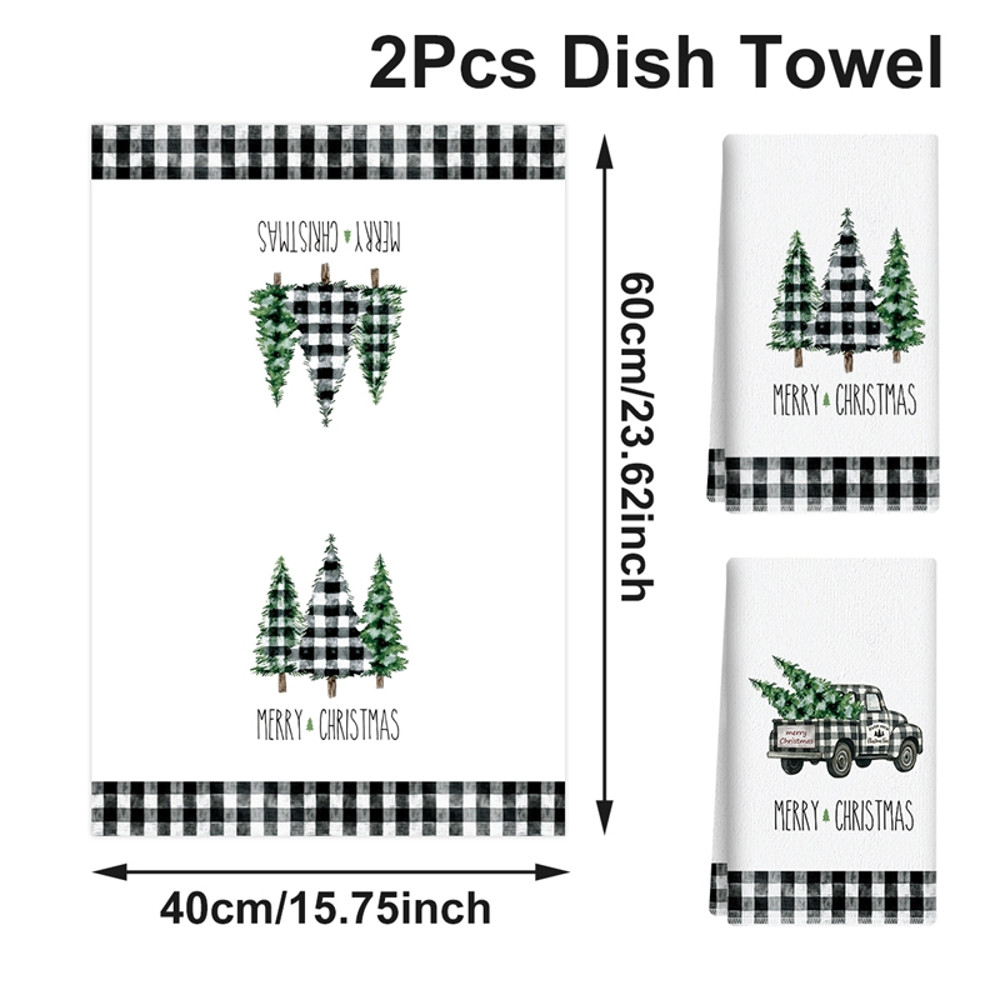 Merry Christmas Party Decoration Towels, Navidad Natal New Year Gift, Christmas Kitchen Towels Santa Claus Dish Towel