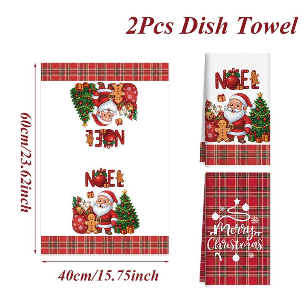 Merry Christmas Party Decoration Towels, Navidad Natal New Year Gift, Christmas Kitchen Towels Santa Claus Dish Towel