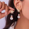 Pearl Drop Earrings For Women Cute Fashion Christmas White Snowman Rhinestone Snowflake Earring Jew 3