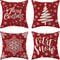Red Christmas Pillowcase, Farmhouse Snowflake Pillow Cover, Christmas Linen Cushion, Sofa Home Decoration