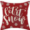 Red Christmas Pillowcase, Farmhouse Snowflake Pillow Cover, Christmas Linen Cushion, Sofa Home Decoration