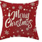 Red Christmas Pillowcase, Farmhouse Snowflake Pillow Cover, Christmas Linen Cushion, Sofa Home Decoration