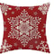 Red Christmas Pillowcase, Farmhouse Snowflake Pillow Cover, Christmas Linen Cushion, Sofa Home Decoration
