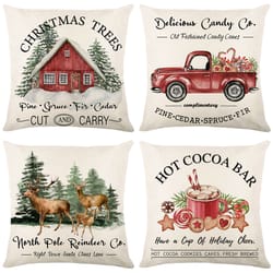 linen merry christmas pillow cover throw pillowcase winter christmas decorations for home tree deer sofa cushion cover