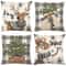 Linen Merry Christmas Pillow Cover Throw Pillowcase Winter Christmas Decorations for Home Tree Deer Sofa Cushion Cover