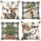 Linen Merry Christmas Pillow Cover Throw Pillowcase Winter Christmas Decorations for Home Tree Deer Sofa Cushion Cover