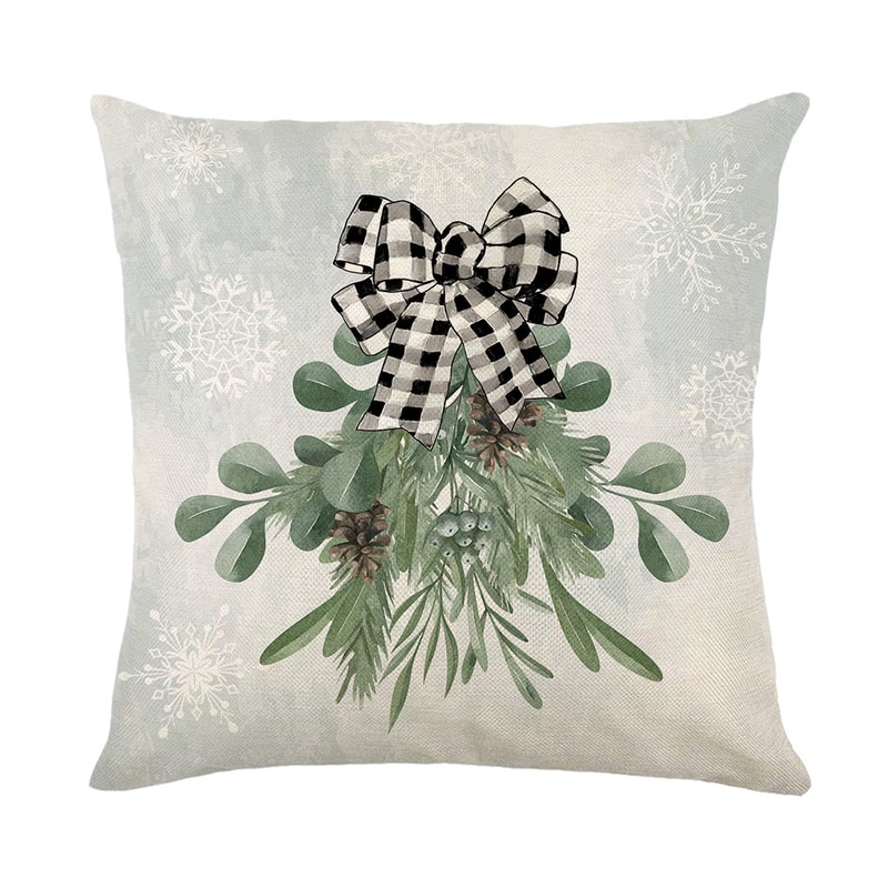 Linen Merry Christmas Pillow Cover Throw Pillowcase Winter Christmas Decorations for Home Tree Deer Sofa Cushion Cover