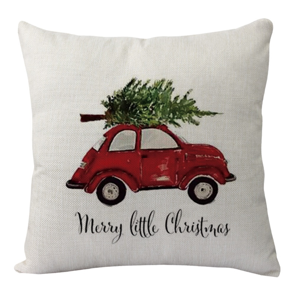 Linen Merry Christmas Pillow Cover Throw Pillowcase Winter Christmas Decorations for Home Tree Deer Sofa Cushion Cover